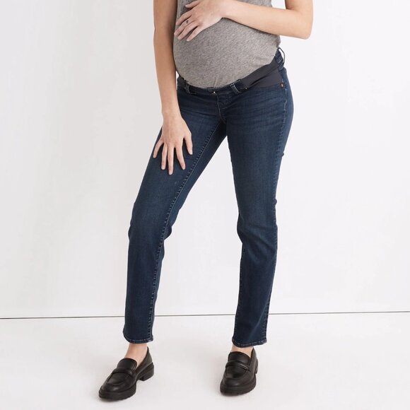 Madewell Denim - Madewell Dark Wash Side Panal Maternity Stovepipe Jeans